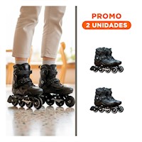 Pack2 Deslizadores Estilo Libre Regulables T 32 a 35 Color Negro Diseno Atractivo