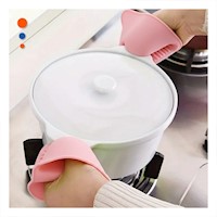 Cubiertos Protectores de Silicona Rosado para Preparar Comida 7,3x9,5cm