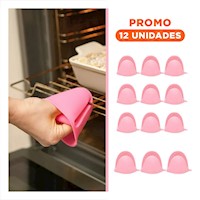 Pack12 Accesorios Cocina de Silicona Rosado para Hogar y Cocina 7,3x9,5cm Y+Regalo Sticker