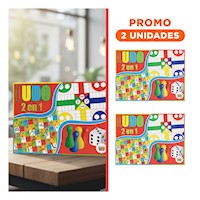 Pack2 Set de Mesa Ludo 2 en 1 para Diversion Familiar con Estilo Clasico