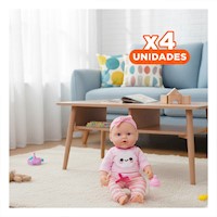 Pack4 Juguete Suave Rosado con Chompa Nube y Pantalon Rayas para Bebe Hogar