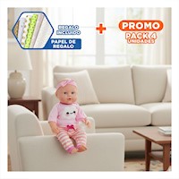 Pack4 Figura Tactil Rosada con Chompa Nube y Pantalon Rayas para Bebe en Hogar Y+Papel Regalo