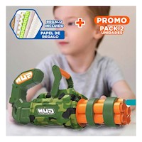 Pack2 Juguete Lanza Dardos Verde para Niños Alegre y Divertido Y+Papel Regalo