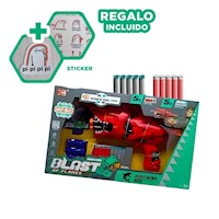 Disparador Lanza Dardos Tipo Tiburon en Caja Color Rojo para Juego en Hogar Y+Regalo Sticker