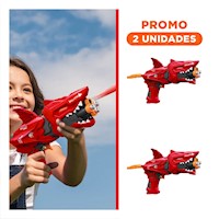 Pack2 Juego Lanza Dardos Tipo Tiburon en Caja Color Rojo para Diversion Activa en Casa