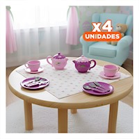 Pack4 Pack de Menaje para Fiesta Hogar Decoracion Mesa Rosado Uso Diario