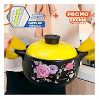 Pack6 Manos Comodos de Silicona Amarillo para Tareas de Cocina 7,3x9,5cm Y+Papel Regalo