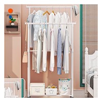 Panel Colgador Doble de Ropa Blanco Practico y Resistente para Ropa Diaria