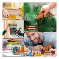 Juego de Dinosaurios Mixto con Accesorios para Recreacion y Entretenimiento Familiar Y+Post It