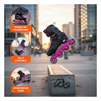 Par Patines Urbanos Ollie Fucsia y negro Talla L con Buena Sujecion Y+Post It