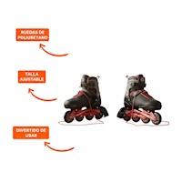Par Patines Urbanos Ollie Rojo y negro Talla L para Deporte con Accion Y+Ligas Regalo