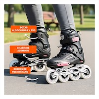 Rollers para Adulto Talla 36 37 Negro y Rosado Soporte Firme y Duradero Y+Papel Regalo