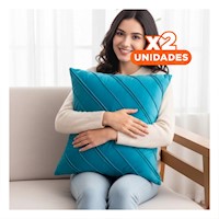 Pack2 Funda Visual con Patron Diagonal en Color Turqueza de 45cm Y+Regalo Sticker