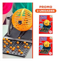 Pack2 Juego de Bingo Lotto 90 Numeros con 12 Cartas Rojo para Diversion Familiar