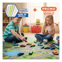 Pack2 Juguetes Coleccion de Carritos Metalicos para Juego y Decoracion Hogar Y+Papel Regalo