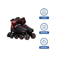 Calzado Patines Urbanos Ollie Guinda y negro Talla L con Fuertes Hebillas Y+Ligas Regalo