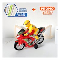 Pack4 Ciclomoto Roja de Actividad y Aventura para Niños Y+Papel Regalo