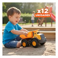 Pack12 Pieza Volquete Amarillo de Juguete en Bolsa para Construccion