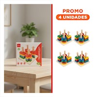 Pack4 Formas Didactico Encaje para Ninos Colorido y Creativo Y+Regalo Sticker