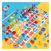 Tablero Didactico Multicolor con Actividades de Pesca y Contenido Educativo Y+Ligas Regalo