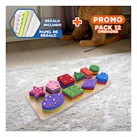 Pack12 Formas de Encaje con 10 Figuras Geometricas Multicolor para Aprendizaje Y+Papel Regalo
