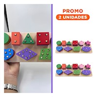 Pack2 Juego de 10 Figuras Geometricas Multicolor para Desarrollo Cognitivo Infantil