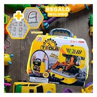 Set de Herramientas 2 en 1 en Lonchera para Diversion de Niños Y+Regalo Sticker