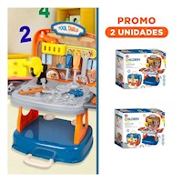 Pack2 Caja de Juguete Herramientas Maleta en Caja para Aprender Jugando