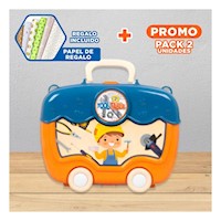 Pack2 Caja de Juguete Herramientas Maleta en Caja para Juegos Creativos Y+Papel Regalo