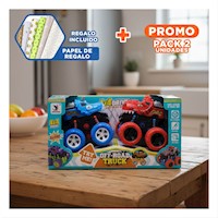 Pack2 Camion de Juguete Monster Truck en Caja Resistente para Juego en Hogar Y+Papel Regalo