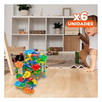 Pack6 Kit de Pista con Canicas 328 Piezas para Recreacion y Juego Infantil Y+Regalo Sticker