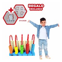 Abaco Vertical de Madera Divertido Didactico Y+Regalo Sticker