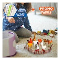 Pack2 Figuras de Granja Set 10 para Niños Alegre y Colorido Y+Papel Regalo