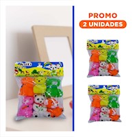 Pack2 Figuras Infantiles de Animales 6 Piezas Multicolor Chillones