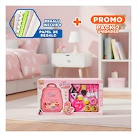 Pack2 Bolso Pastelero para Cocina Hogar en Color Rosado con Accesorios Y+Papel Regalo