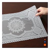 Mantel Plateado con Detalle de Encaje Mandala para Decoracion Moderna Y+Ligas Regalo