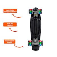 Patineta Negro con Luces y Diseño Compacto para Facil Transporte y Guardado Y+Ligas Regalo