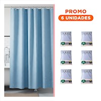 Pack6 Cubierta para Entorno de Ducha con Patron Triangulos Celeste 180x180cm