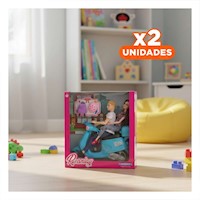 Pack2 Ornamentos Decorativos Pareja en Moto con Mochila y Casco Celeste Regalo Y+Regalo Sticker