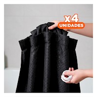 Pack4 Cortina Negro para Ducha con Distribucion de Triangulos 180x180cm