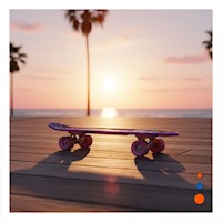Skateboard deslizable 58.5x16cm morado resistente y ligera Y+Regalo Sticker