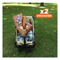 Pack2 Carrito de carga portatil 67x70x39cm firme y comodo Y+Regalo Sticker