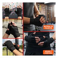 Protectores Fitness L Black Negro para Entrenamiento y Gym
