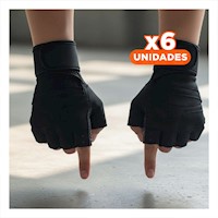 Pack6 Protectores de Gym XL Black Negro Comodos y Antideslizantes Y+Papel Regalo