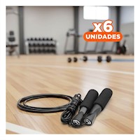 Pack6 Entrenamiento diario con cuerda cable 280cm negro Y+Papel Regalo