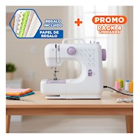 Pack4 Costurera con Enfoque Funcional para Hogar en Version Chica Blanca Y+Papel Regalo