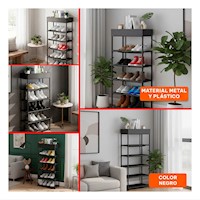 Estanteria de Zapatos con 6 Niveles en Negro y Estante Superior Integrado Y+Post It
