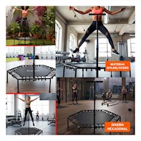 Plataforma de Salto Hexagonal Negra 110x130cm para Movimiento Diario