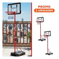 Pack2 Base canasta portatil 195cm altura regulable y estable