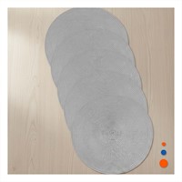 Mantel para Comedor Circular Plateado Pajita Brilloso Set de Seis Y+Ligas Regalo